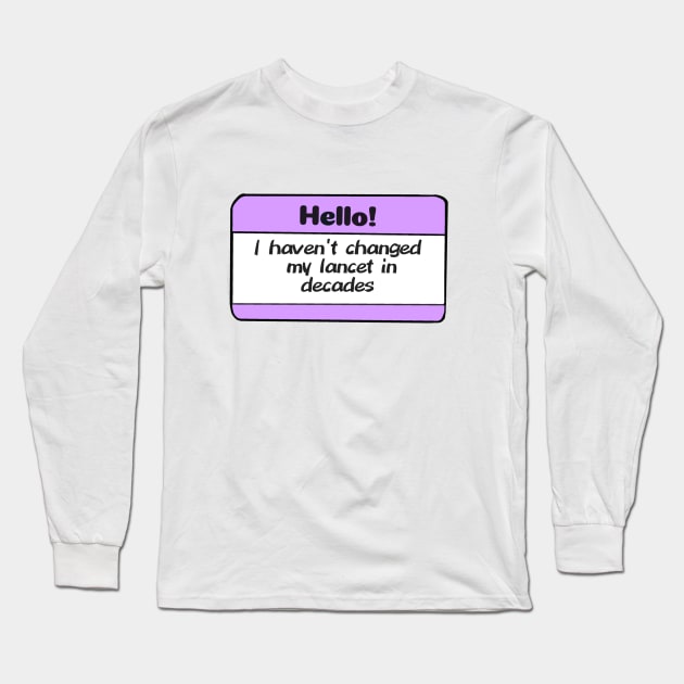 Diabetes Nametag - Purple Long Sleeve T-Shirt by CatGirl101